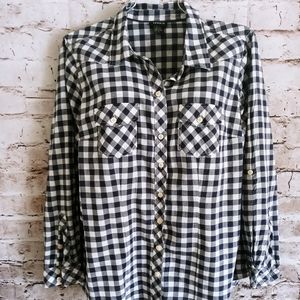 Torrid Size 1X Plaid Button Front Top 100% Cotton